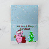 Carte de Noël avec cochon dans un bain de bulle (Intérieur)
