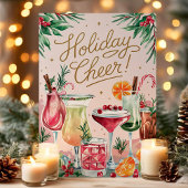 Carte de Noël avec Cocktail de Fête Joyeux Noël