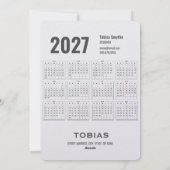 Carte de Noël avec code QR pour calendrier 2027 (Dos)