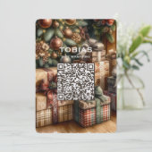 Carte de Noël avec code QR pour calendrier 2027 (Debout devant)