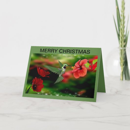 Carte de Noël avec colibri (Devant)