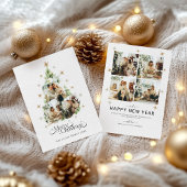 Carte de Noël avec collage de photo de famille à l
