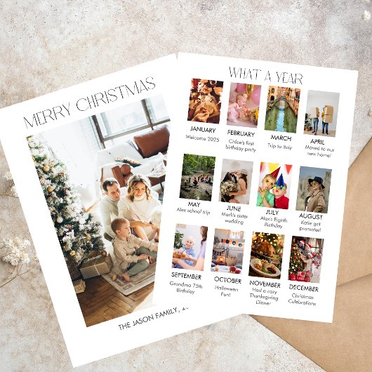 Carte de Noël avec collage de photo de famille Que