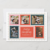 Carte de Noël avec Collage de Photo de Timbre Post (Devant)