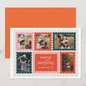Carte de Noël avec Collage de Photo de Timbre Post (Devant / Derrière)