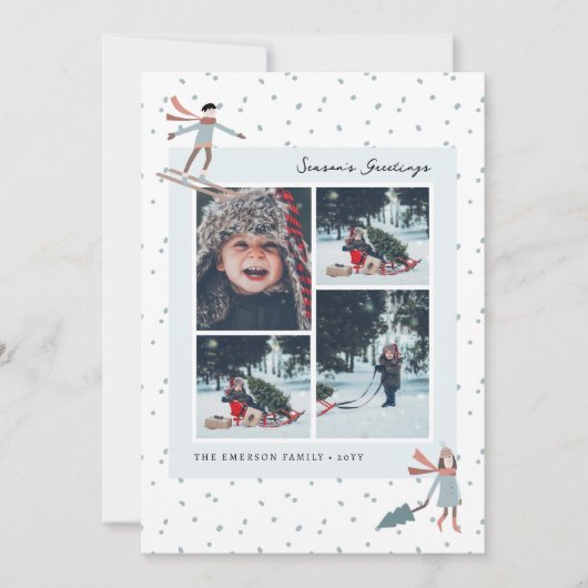 Carte de Noël avec collage de photos de Noël (Devant)