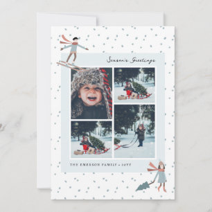 Carte de Noël avec collage de photos de Noël