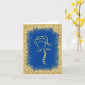 Carte de Noël avec contour de Père Noël vertébral (Fleur jaune)