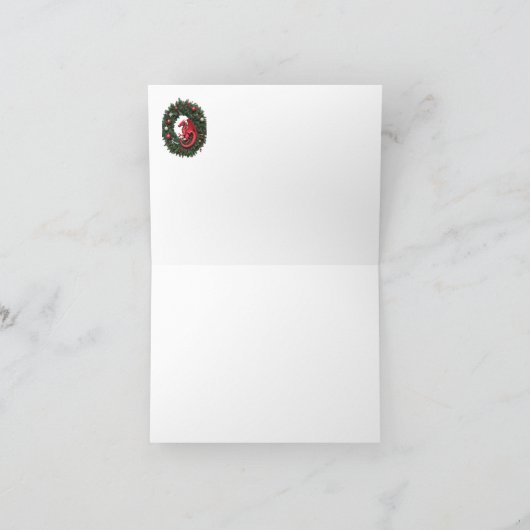 Carte de Noël avec couronne de dragon (Intérieur)