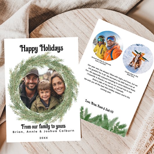 Carte de Noël avec couronne de fête