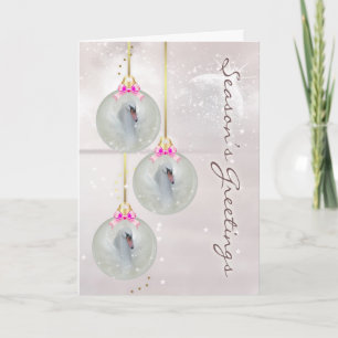 Carte de Noël avec cygne - Imaginaire Swan Art - O