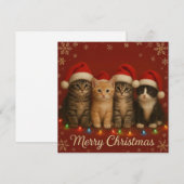Carte de Noël avec de mignons chatons. (Devant / Derrière)