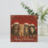 Carte de Noël avec de mignons chatons. (Debout devant)