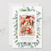 Carte de Noël avec des baies de pin rustiques (Devant)