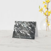 Carte de Noël avec des branches enneigées (Fleur jaune)