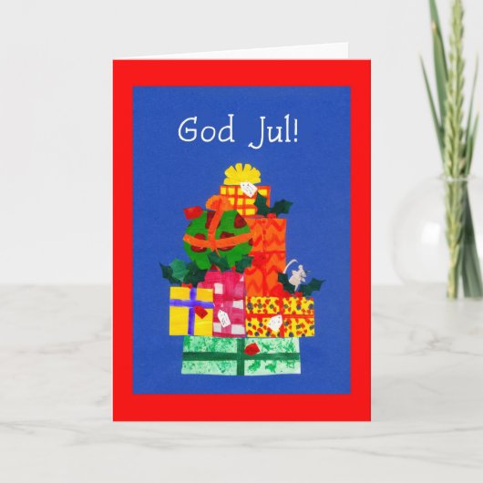 Carte de Noël avec des cadeaux - salutation (Devant)