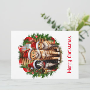 Carte de Noël avec des chatons mignons
