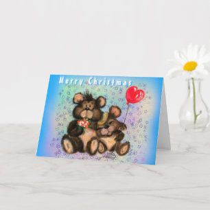 Carte de Noël avec des ours mignons