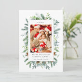 Carte de Noël avec des pins et des baies (Debout devant)