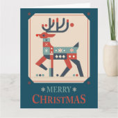 Carte de Noël avec design d'illustration Reindeer (Devant)