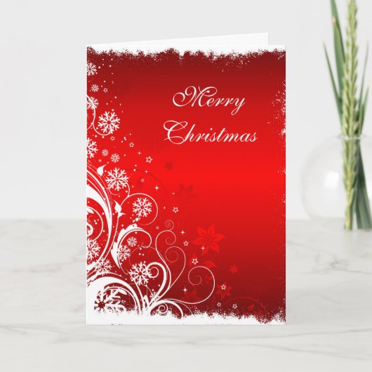 Carte de Noël avec design floral décoratif (Devant)
