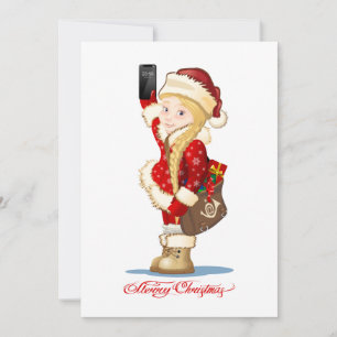 Carte de Noël avec dessin animé Snow Maiden - Post