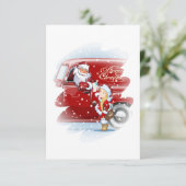 Carte de Noël avec dessin animé Snow Maiden - Post (Debout devant)