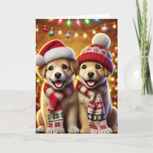 Carte de Noël avec deux chiens (Devant)