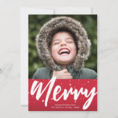 carte de Noël avec écriture au pinceau blanc (Devant)
