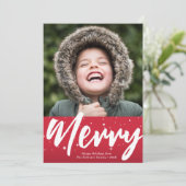 carte de Noël avec écriture au pinceau blanc (Debout devant)