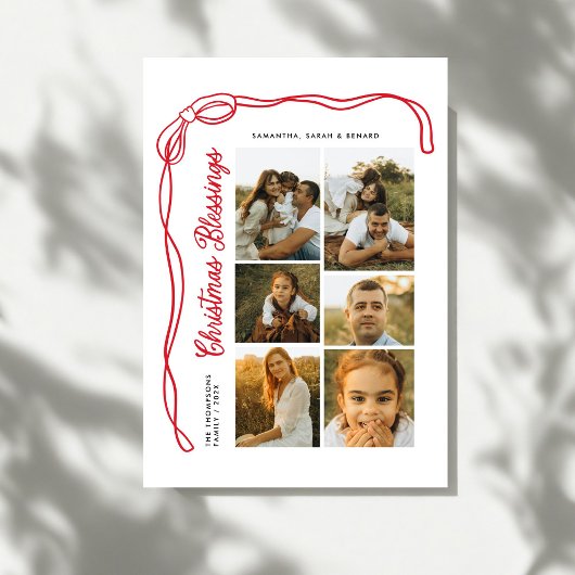 Carte de Noël avec Écriture Calligraphiée et 6 Pho