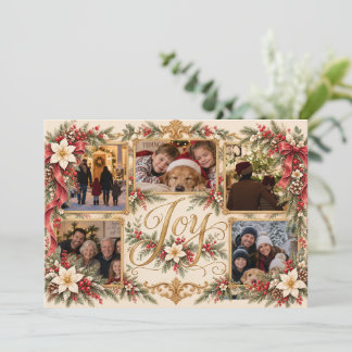 Carte de Noël avec écriture Joyeuse en or