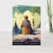 Carte de Noël avec femme âgée aquarelle hiver (Dos)