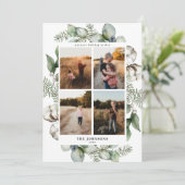 Carte de Noël avec feuillage de Noël de ferme (Debout devant)