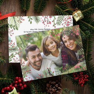 Carte de Noël avec Feuillage pour Photo de Fêtes