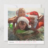 Carte de Noël avec flamant rose Père Noël (Dos)