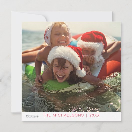 Carte de Noël avec flamant rose Père Noël (Dos)