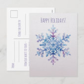 Carte de Noël avec flocon de neige à l'aquarelle (Devant / Derrière)