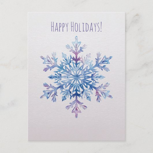 Carte de Noël avec flocon de neige à l'aquarelle (Devant)