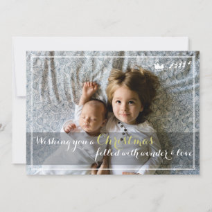 Carte de Noël avec flourish du Père Noël, texte pe