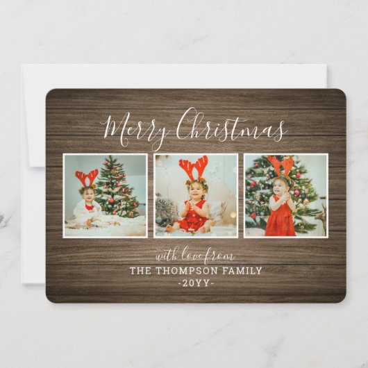 Carte de Noël avec fond en bois (Devant)