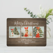 Carte de Noël avec fond en bois (Debout devant)