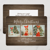 Carte de Noël avec fond en bois (Devant / Derrière)