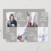 Carte de Noël avec Fond Gris 4 Photos (Devant / Derrière)