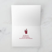 Carte de Noël avec gnome et cadeaux (Intérieur)
