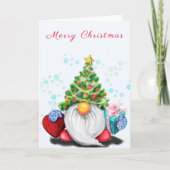 Carte de Noël avec Gnome Mignon (Devant)