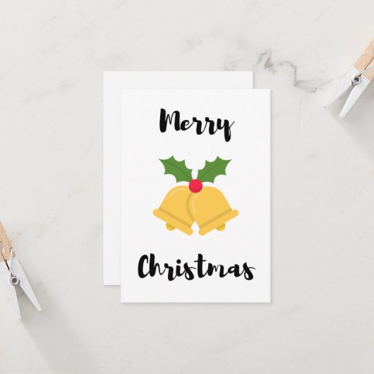 Carte de Noël avec grelot (Devant/Arrière en situation)