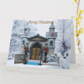 Carte de Noël avec Grotto et Nutcrackers (Fleur jaune)