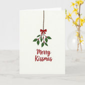 Carte de Noël avec gui suspendu (Fleur jaune)
