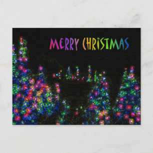 Carte de Noël avec guirlandes lumineuses